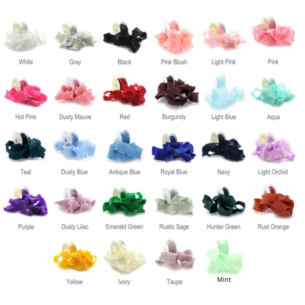 5 Solid Color Ruffle Bow Bundle