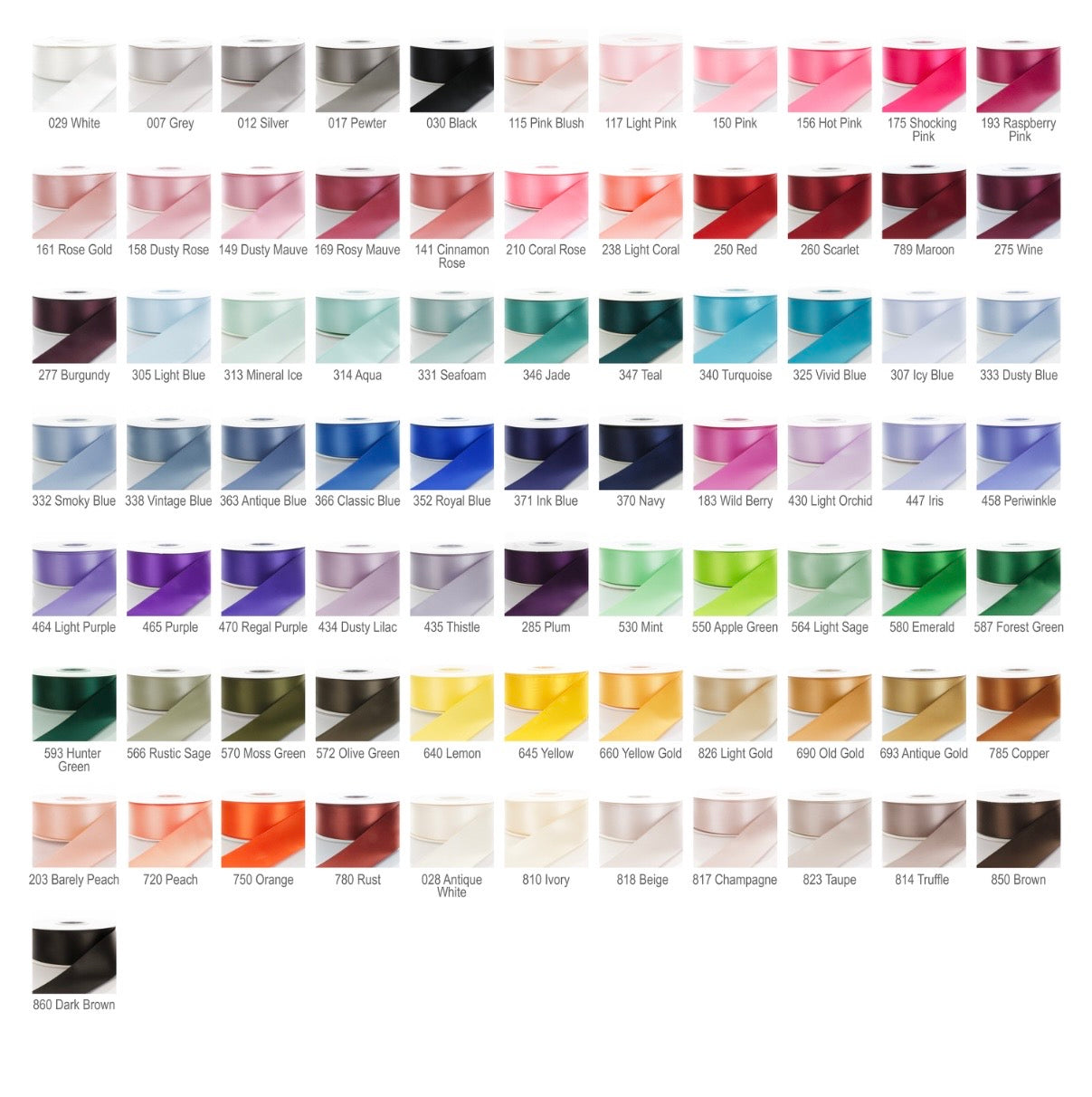 5 Solid Color Satin Bow Bundle